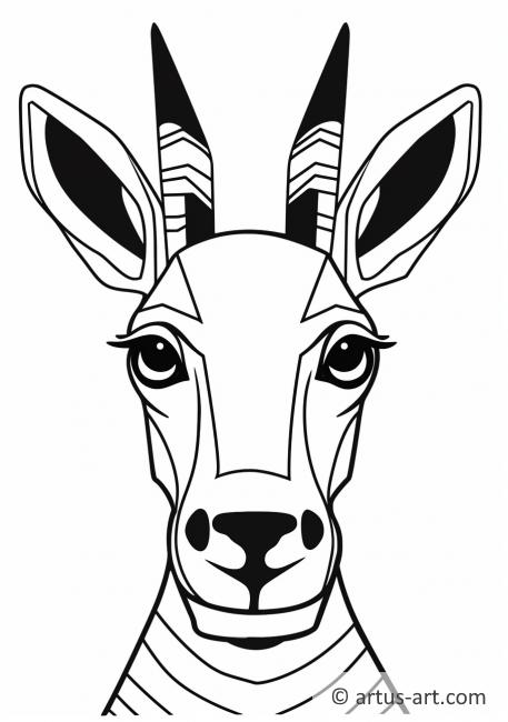Çocuklar için Sevimli Okapi Boyama Sayfası